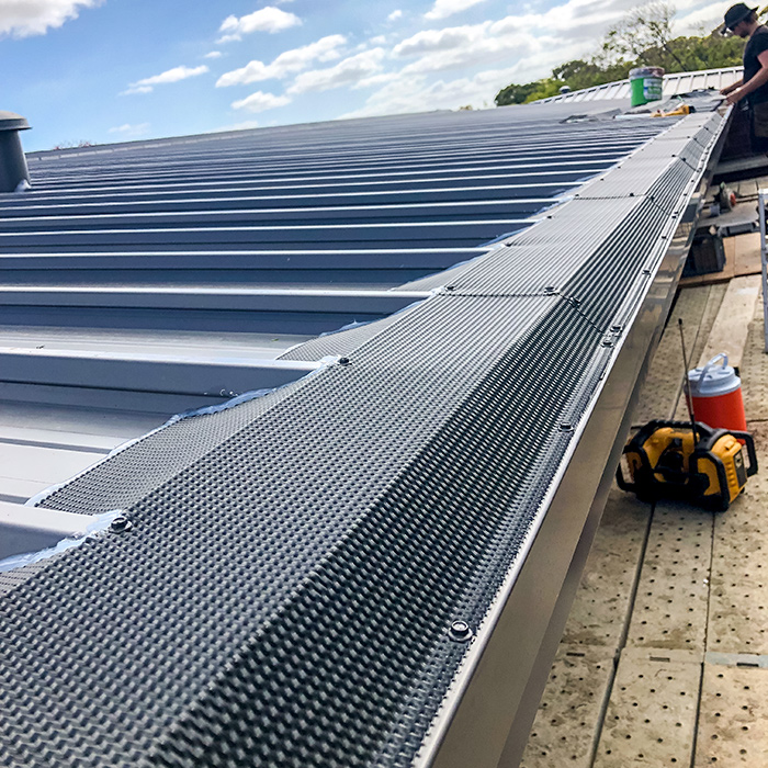  Gutter Guard mesh protection on a Klip-Lok roof 