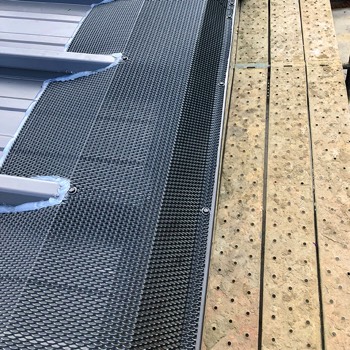  Gutter Guard mesh protection on a Klip-Lok roof 